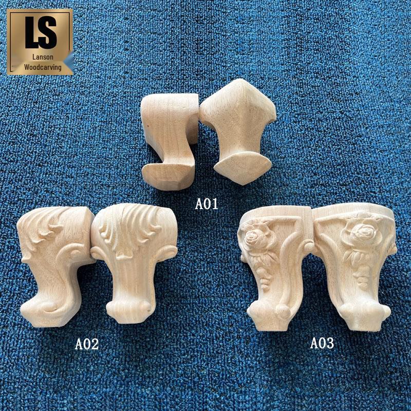 Nordic American Style Solid Wood Cabinet & Sofa Legs - Round Ball & Cylindrical Design