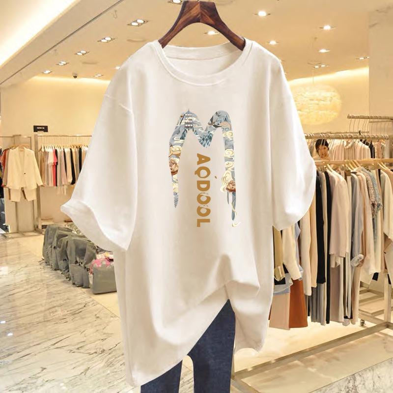 2025 Women's Pure Cotton Streetwear T-shirt: New Summer Casual Round Neck Short Sleeve Tee