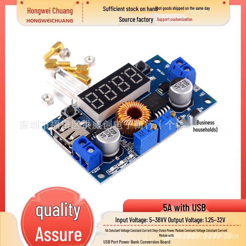 5A Step-Down Power Module with Constant Voltage & Current, USB Port, Power Bank Conversion Board
