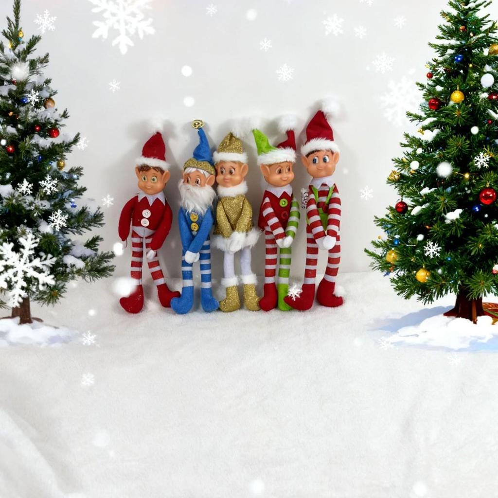 Christmas Elf Silicone Doll Ornament - Festive Atmosphere Bookshelf Decoration
