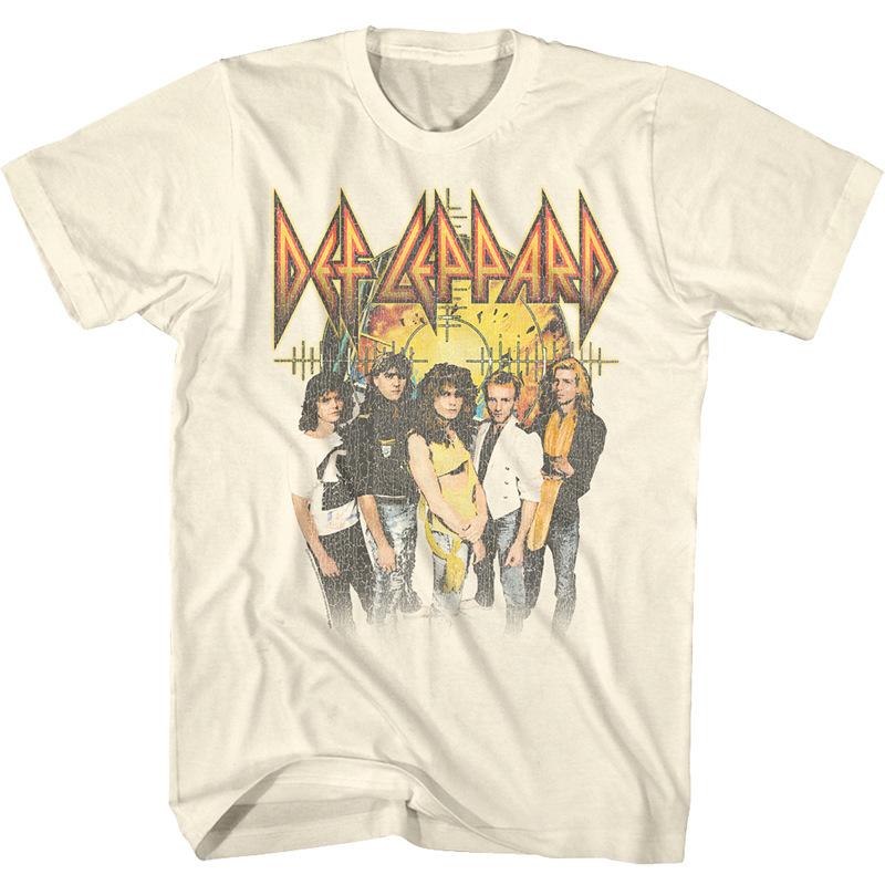

2026 Хард-рок группа Def Leppard Классический Постер Графический Принт Большие Футболки Унисекс Женская Мода Аксессуары Хлопковые Футболки Топы M