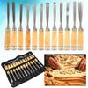 Wood Carving Hand Chisel 12PCS/Set Woodworking Lathe Gouges Tools Woodcarving Tools Set Carved Chisel Carving Knife Set