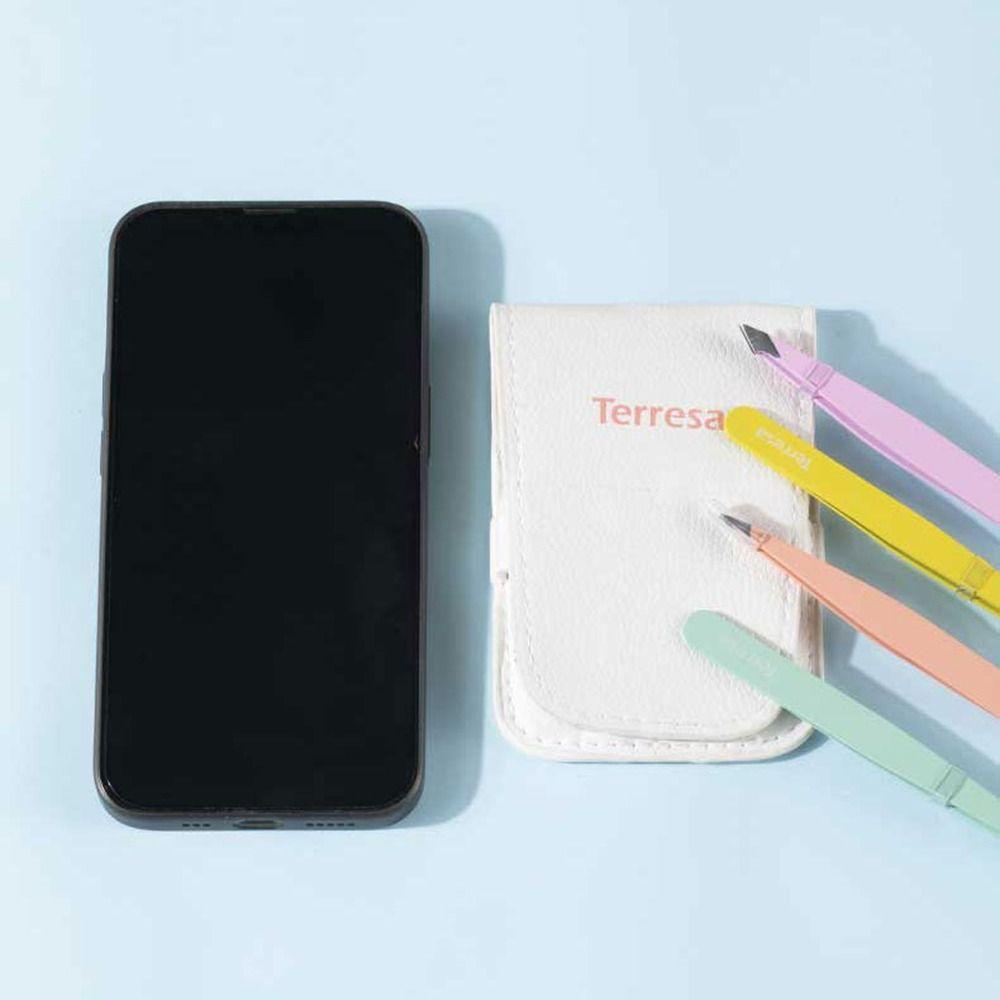 Stainless Slanted Eye Brow Clips Anti-fingerprints Fine Hairs Puller Makeup Tool