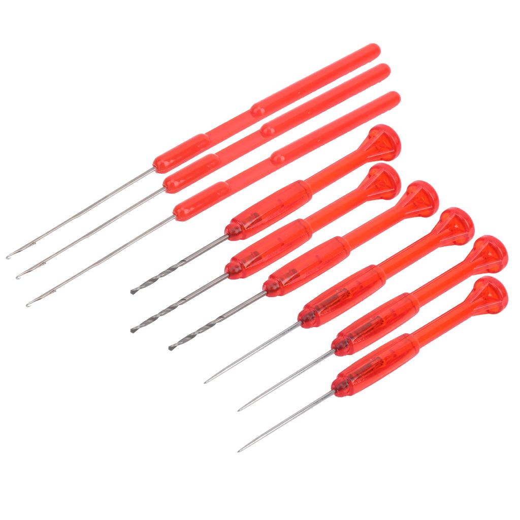 3Sets Stainless Steel Fishing Crochet Drill Hook Stringer Needles Combo Fishermen Fishing Tool