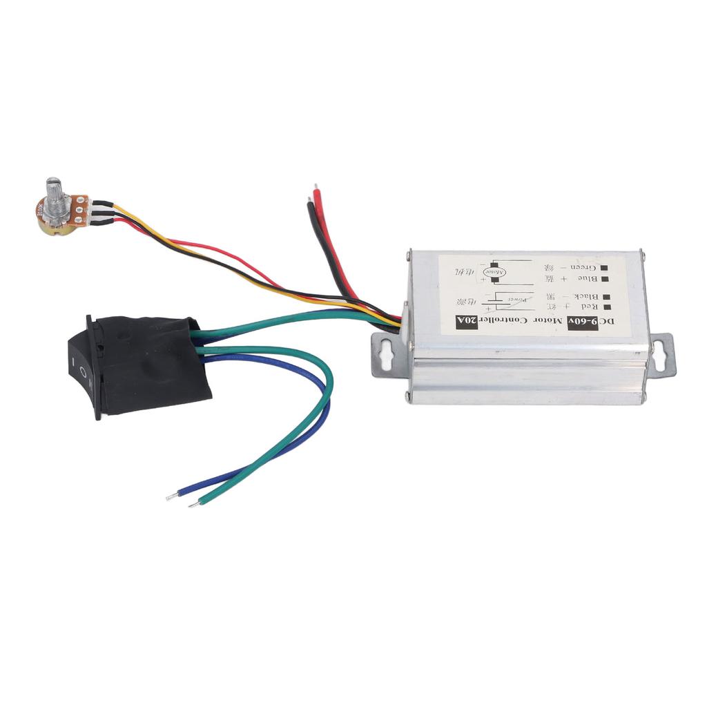 DC Motor Speed Controller 9V 12V 24V 36V 48V 60V PWM Variable Fan Speed Controller with CW CCW Switc