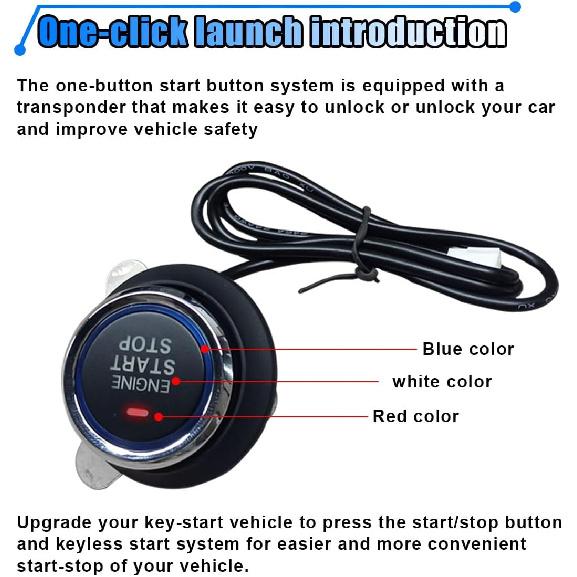 Комплект кнопки запуска двигателя автомобиля, Комплект для модернизации запуска двигателя нажатием кнопки, Интеллектуальная система Keyless Go для большинства автомобилей DC12V