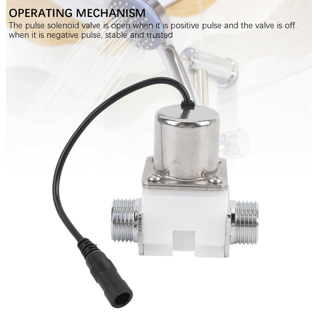 Wassersteuerung Elektrisches Impuls-Magnetventil G1/2in DC Kunststoff Edelstahl Automatischer Schalter Zubehör