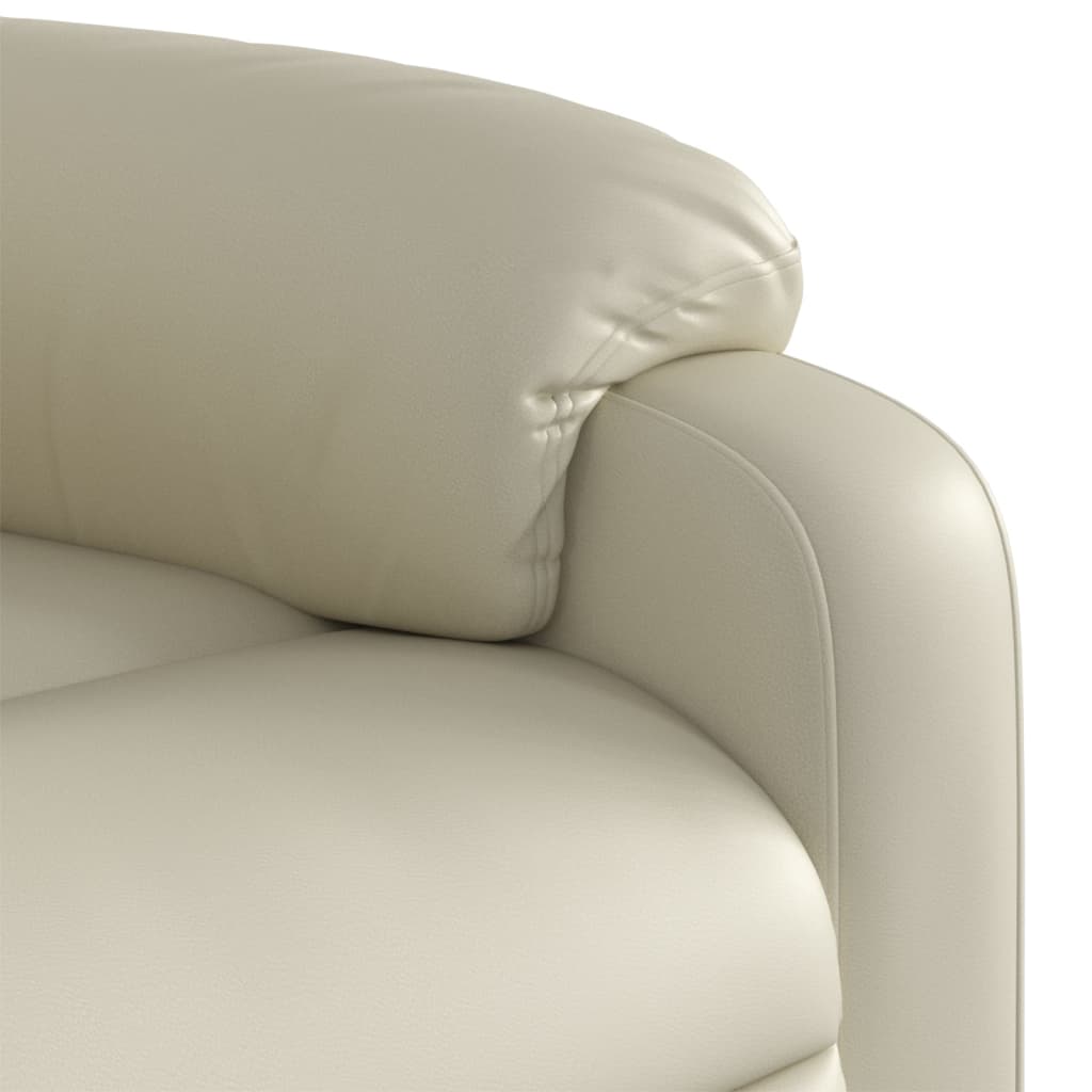 Relax Chair In Cream Synthetic Leather