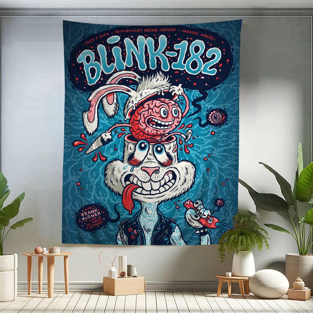 BBlink 182 Rock Band DIY Wall Tapestry Hanging Tarot Hippie Wall Rugs Dorm INS Home Decor