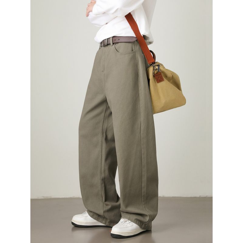 Pure Cotton Workwear Casual Pants Men's Straight-leg American Style Overalls 2025 New Arrival Autumn Loose Pants Wide Leg Matchet Pants