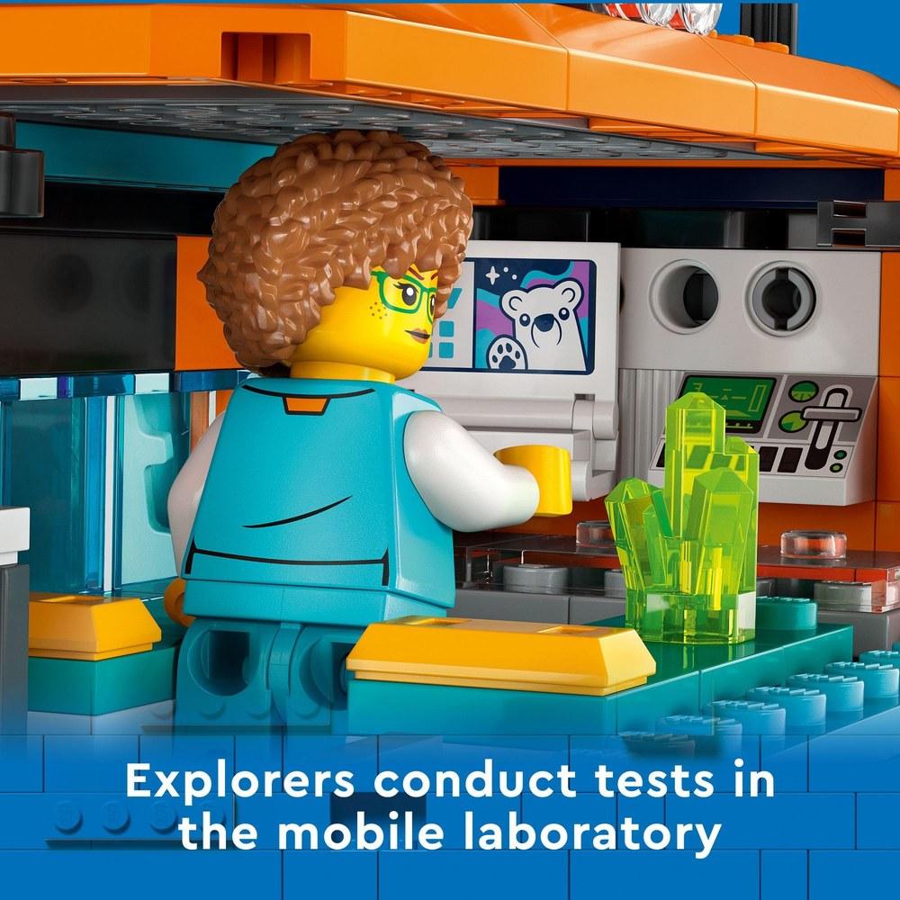 LEGO City Arctic Explorer Truck and Mobile Laboratory Set 60378 Building Toy for Ages 6+ Tracking Vehicle Ski Laboratory Meteorite Snow Scene 4 Mini