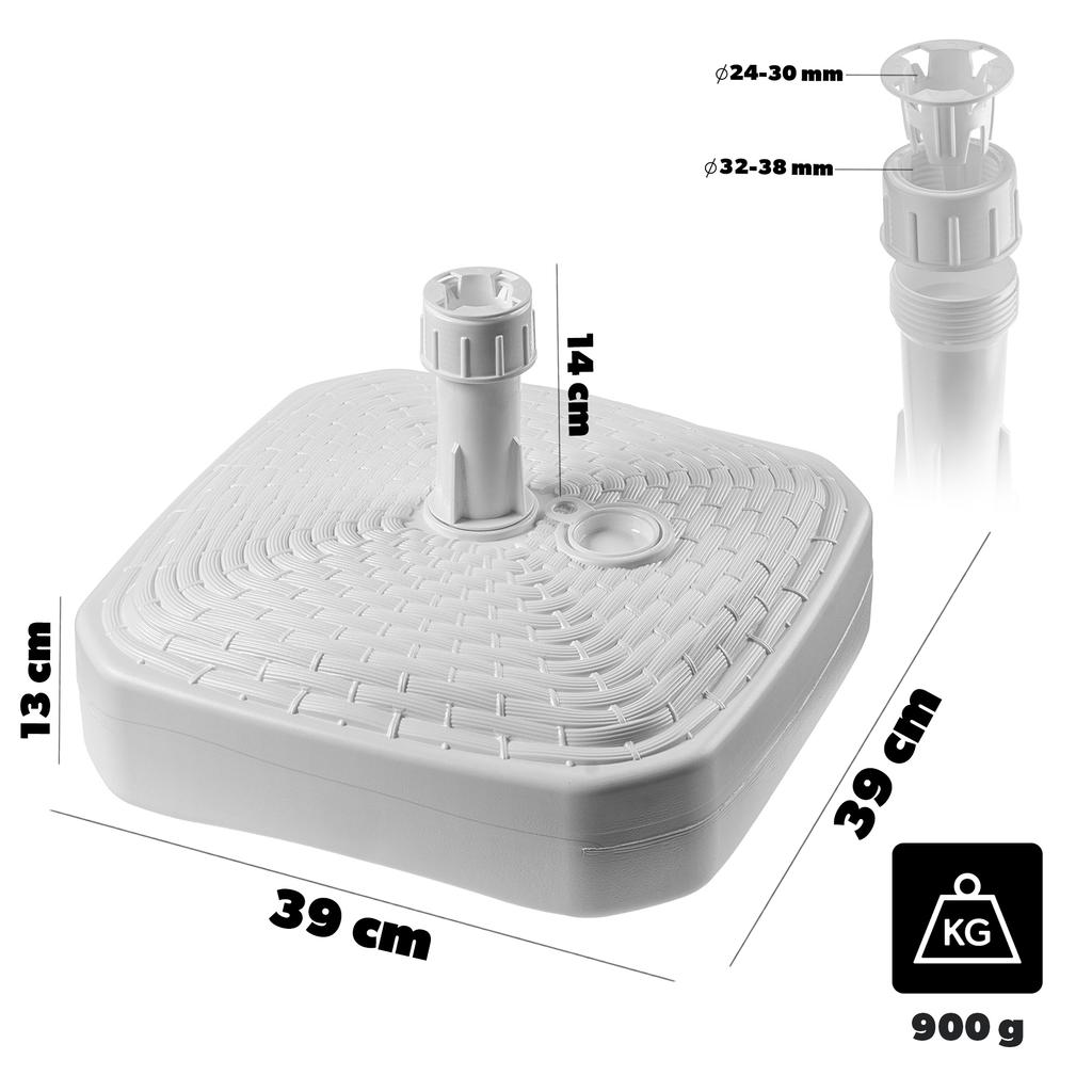 KADAX Parasol Base Garden Umbrella Stand Square 39cm Weight