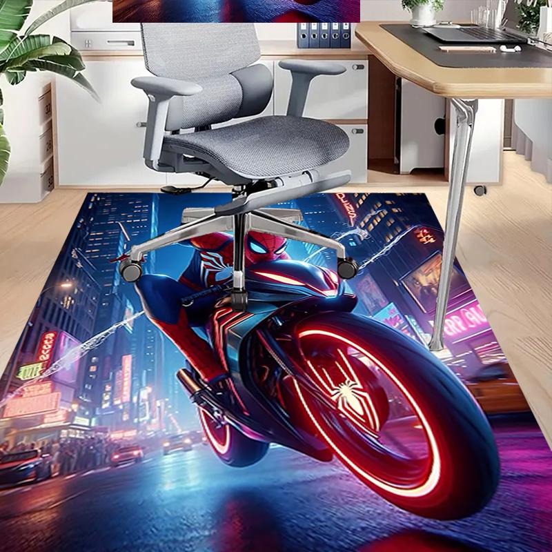 Spiderman Rides Motorcycle Carpet For Playroom Bedroom Living Room Sofa Home Decorkids Game Area Rug Nonslip Floor Mat