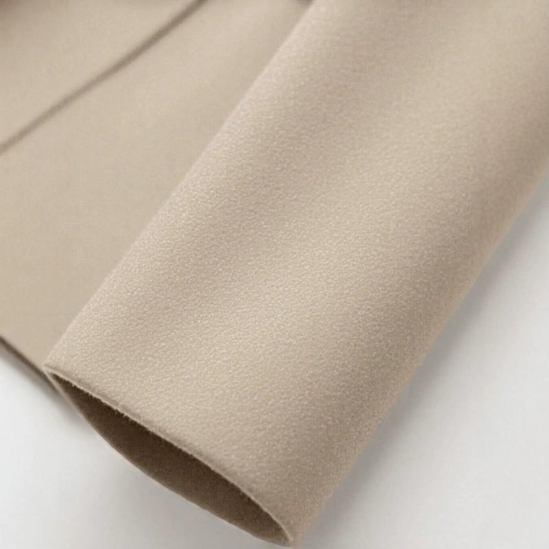 Womens Stand Collar Waist-Cinched Mid-Length Coat With Lining Elegant Office Wear 2026