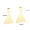 Geometric Stud Earrings Round Triangle Fringed Earrings Stainless Steel Plated 18K Gold Earrings