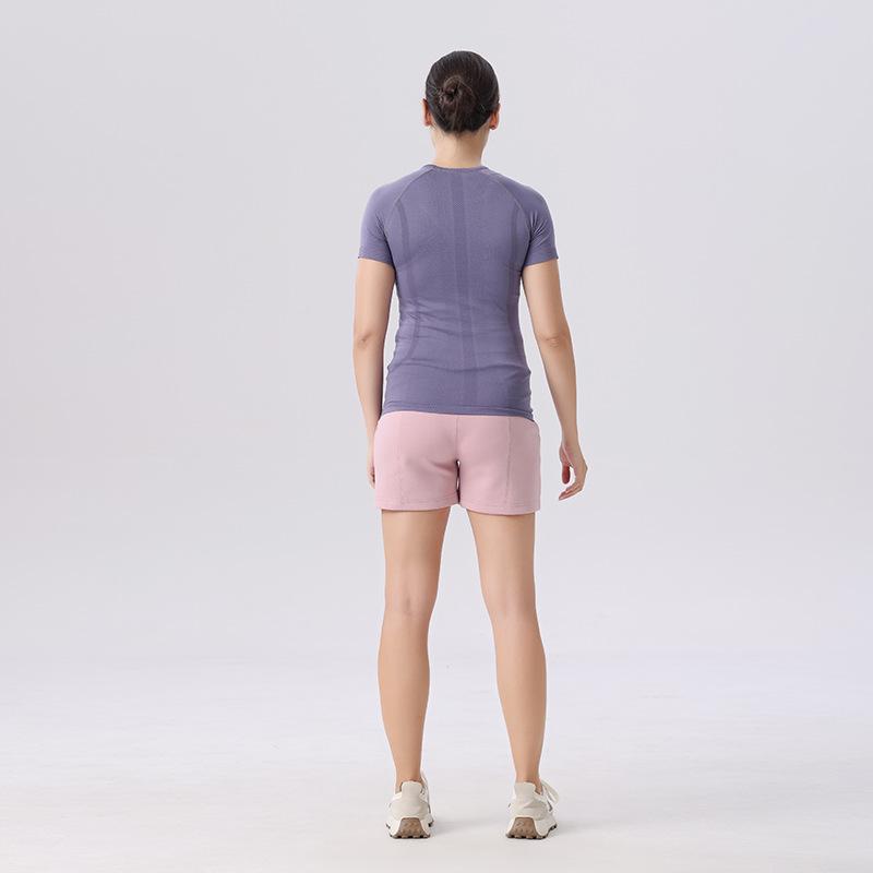 Women's 2.0 Quick-Dry Slim Fit Knitted Yoga Top - Breathable, High-Elastic, Short-Sleeve Fitness T-Shirt