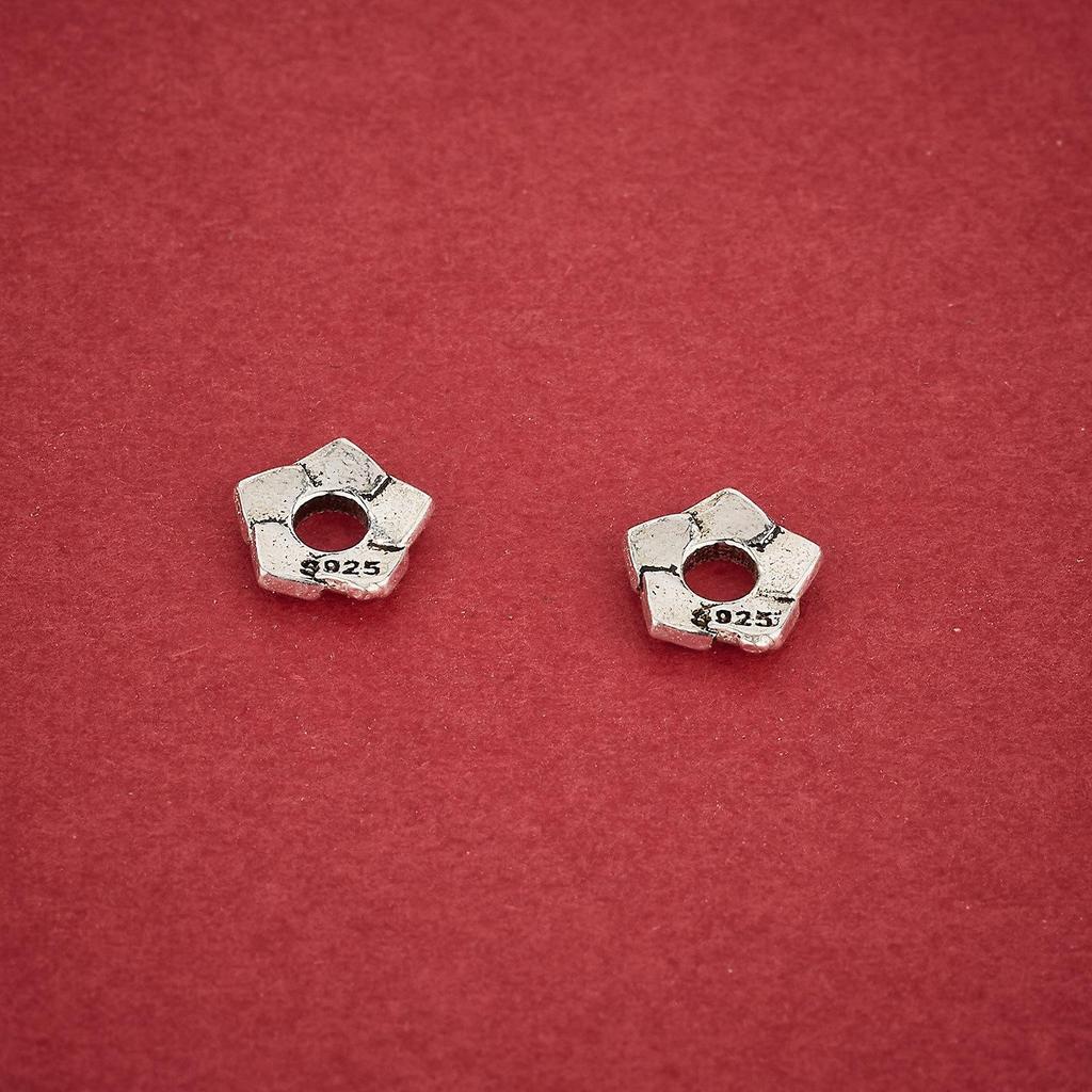 S925 Sterling Silver Retro Flower Spacer Beads for DIY Crystal Pearl Bracelets