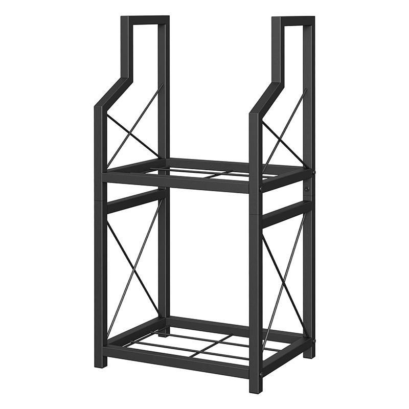 Firewood Holder, 2 Tiers Fireplace Storage Log Rack Holder Wood Storage For Indoor Fireplace, Wood Stove or Outdoor Patio Firewood Rack