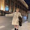 Manteau à capuche une pièce en peau d'agneau épaissie pour l'hiver, Veste épaisse ample style coréen rembourrée de coton
