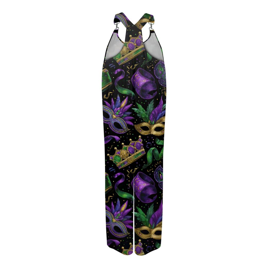 Damskie Ogrodniczki Wzór Vintage Kombinezon (Nieregulowane paski)