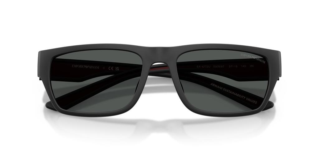 EMPORIO ARMANI Sunglasses for Rubberized Matte Dark Lens 0EA4267U Men. Frame Black. Lens Grey. Width 57mm.