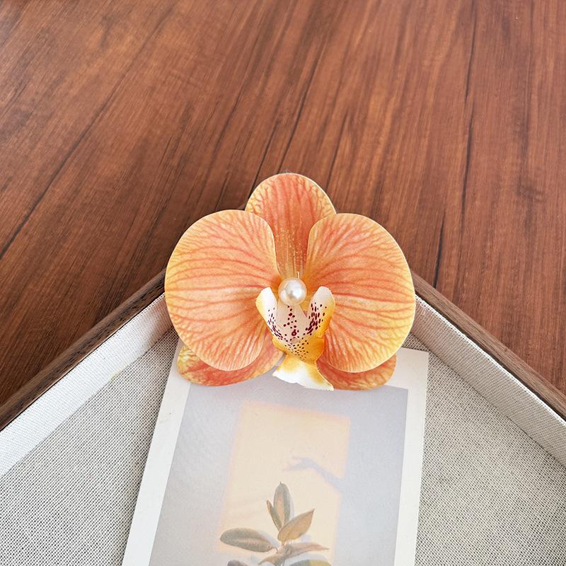 3D realistic orchid hairpin 1 PC butterfly side clip flower atmosphere-themed hairpin with girl Delicate Jewelry