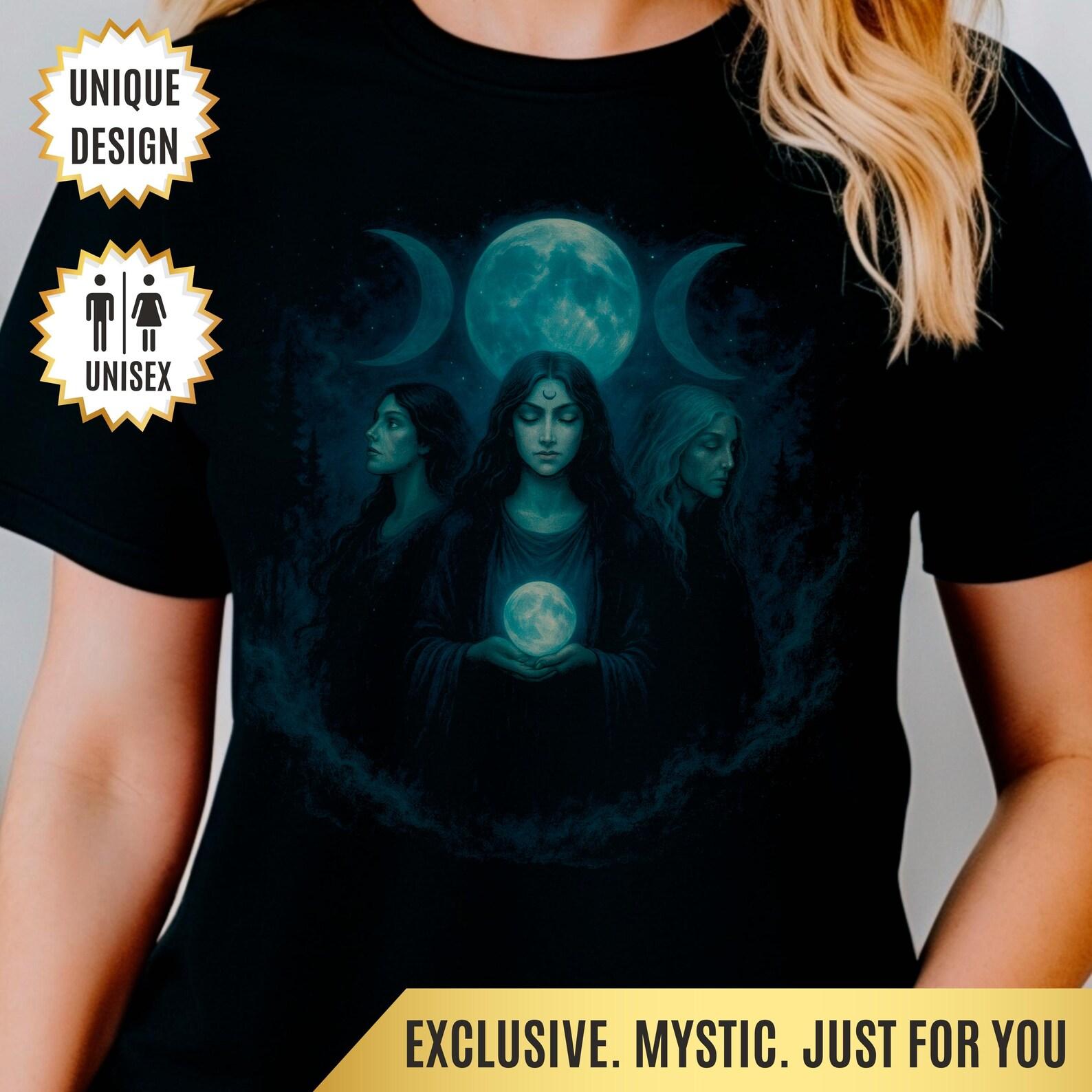 Hecate Greek Mythology Triple Goddess Shirt, Witch Gift Tee, Pagan Graphic T-Shirt, Occult Symbol Top, Wiccan Clothing, Hekate Shirt 4XL