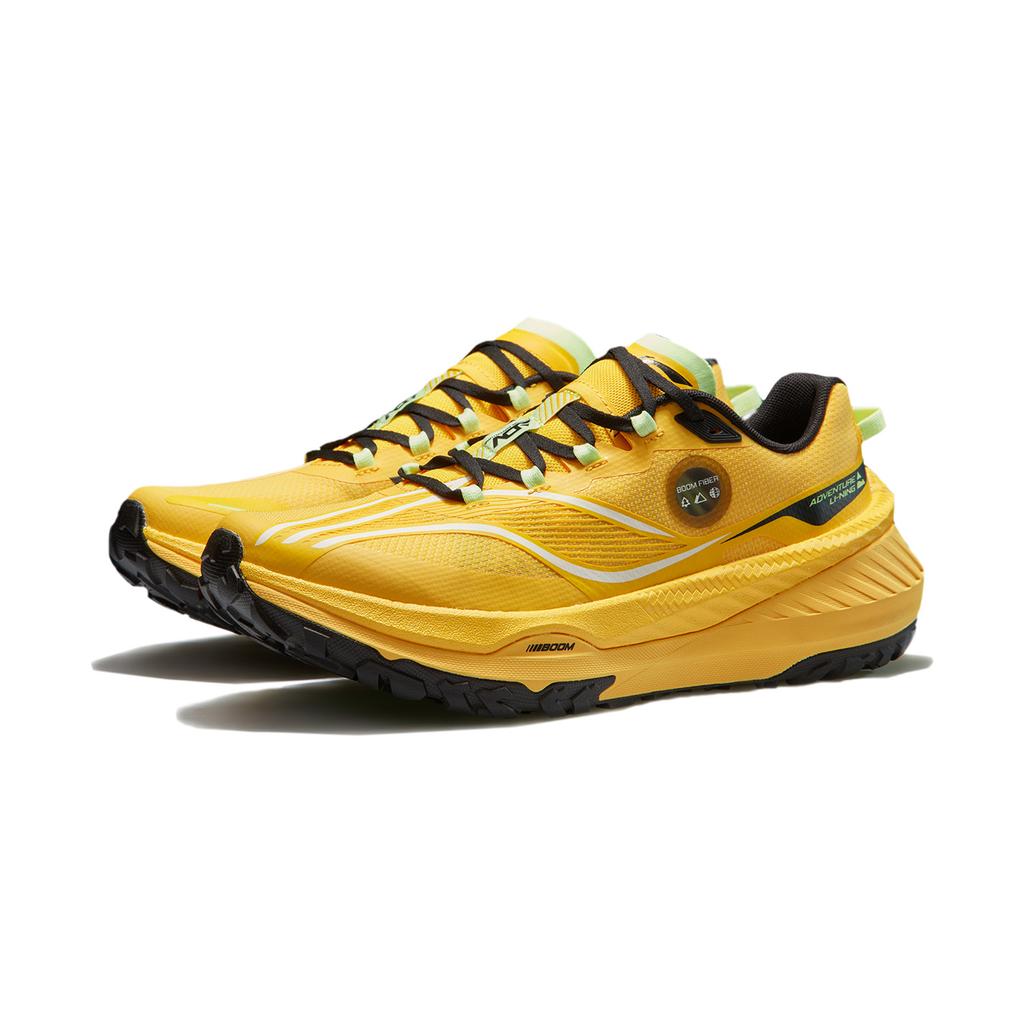New LiNing Cushioned Slip Resistant Abrasion Resistant Low Top Trail Running Shoes Men's Yellow ARNT003-1