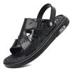 Male Sandals for Summer Men Thick-soled Casual Cool Slippers Non-slip Leather Beach Shoes Dual-purpose Sandals Soft Sole Shoes