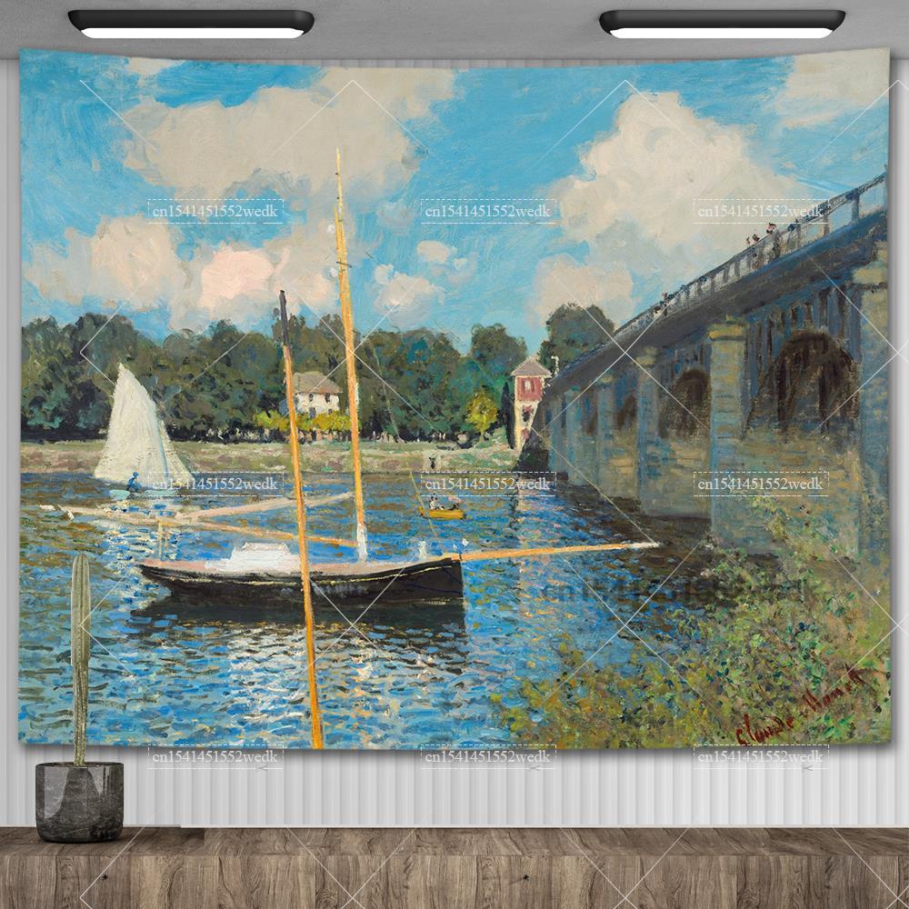 Claude Monet Lilia Wodna Obraz Olejny Gobelin Wiszący na Ścianie Estetyczny Wystrój Pokoju Dzieło Sztuki Gobelin Krajobrazowy Dekoracja Sypialni