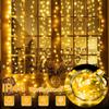 Christmas Lights LED Fairy String Curtain Lights 8 Mode Remote USB Festoon Christmas Decor For Home Holiday New Year Lamp
