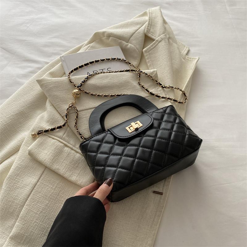 Chic 2024 Spring New Handbag Women s Fashionable Shoulder Bag Minimalist Casual Small Chain Crossbody Bag чёрный