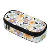 Pen Case Casual Spacious Storage 300D Polyester Smooth Zipper with Mesh Pocket Removable Divider and Pen Slots for Students