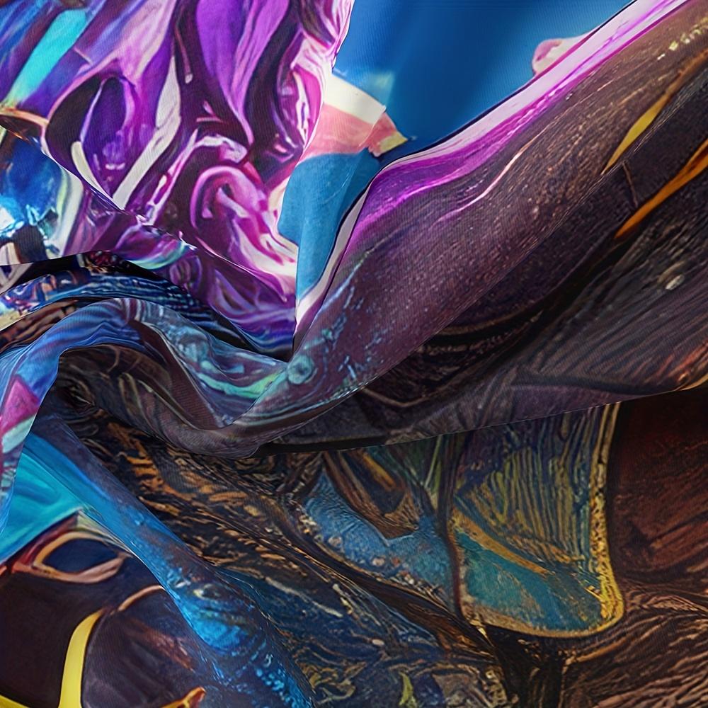 3pcs Animal Print Bedding Set Ancient Castle Guardian Dragon Colorful Fire Dragon Duvet Cover Set, Breathable 100% Polyester