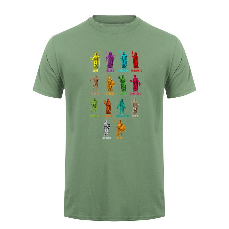 Greek Mythology Gods Of Greece T Shirt Colorful Ancient Gods Graphic Tshirts Unisex Vintage Style Da817