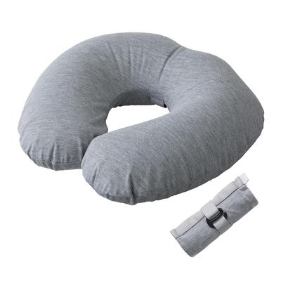 Marna Fuu Neck Pillow Without Touching the Folds To Fit In One Compact Air Pillow for Light R519LGY (Inflates Mouth, Hand, Washable), Travel,
