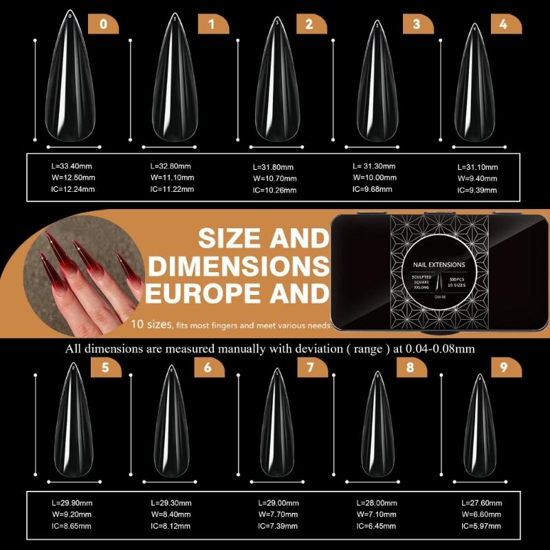 Clear Gel Nail Tips DIY Nail Extensions Transparent False Nails Art Decoration Long-Lasting Perfect for DIY Nail Art