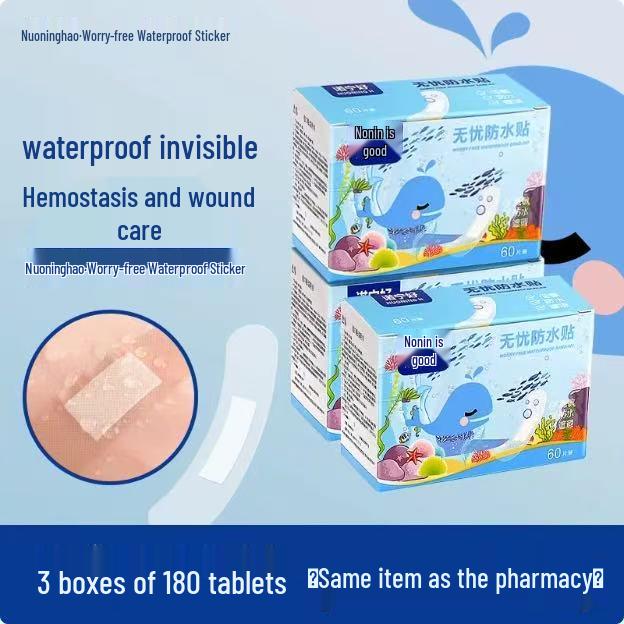 Waterproof Transparent Band-Aid: High Adhesion, Breathable, Anti-Abrasion for Feet, Infants, and Children - Ideal for Bathing and Swimming
