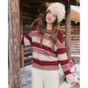 Betu Women's 2025 Winter Striped Long Sleeve Sweater