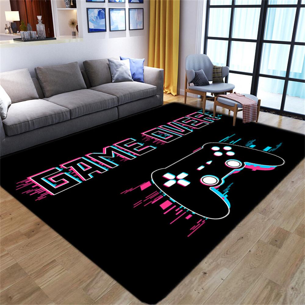 Boys Room 3D Game Carpet Large Gaming Rug Controller Design Children's Crawling Play Anti-Slip Floor Mat Home Bedroom Decor Rugs