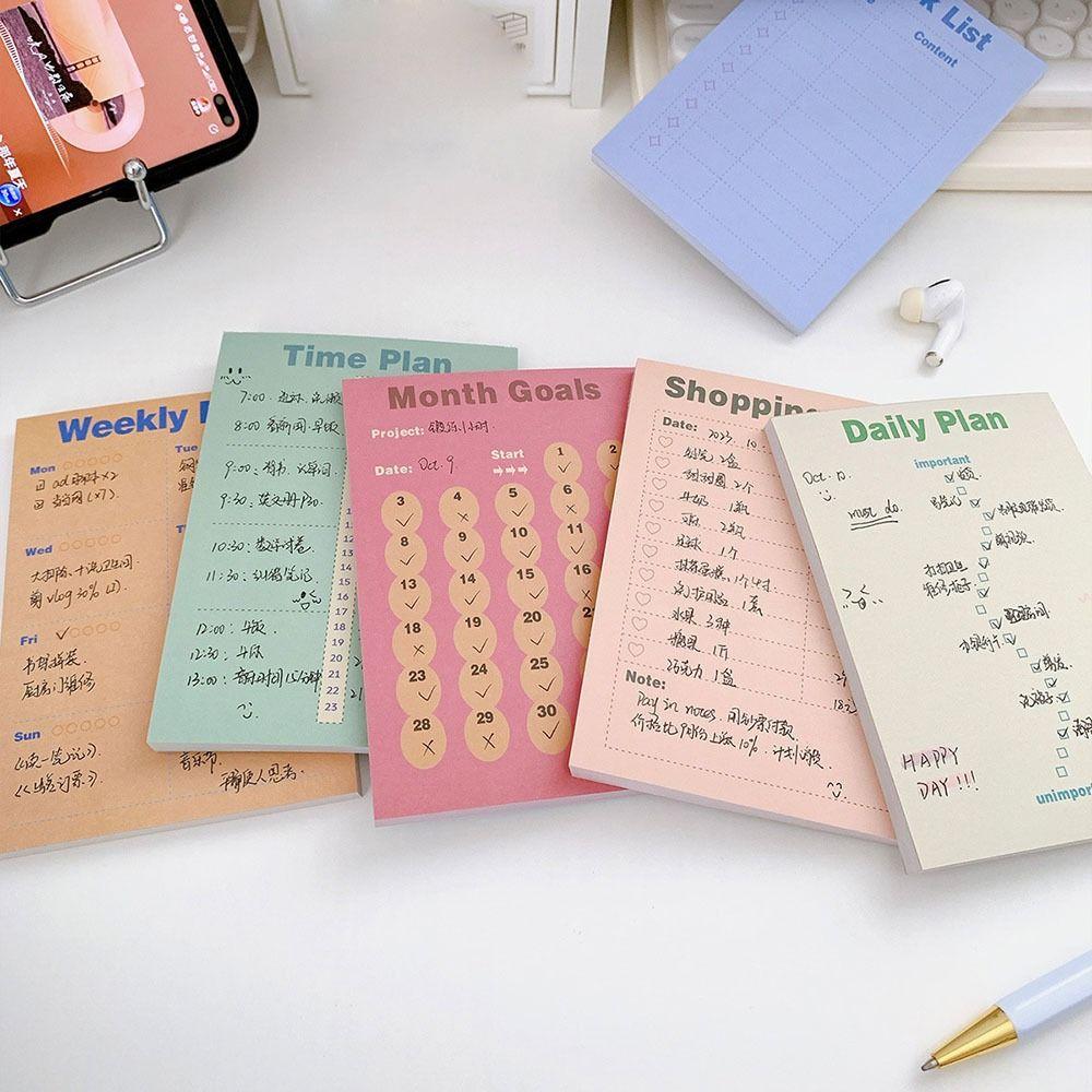 

50 листов/набор кремового стиля нелипкие заметки еженедельные и ежедневные блокноты офисные принадлежности style 4