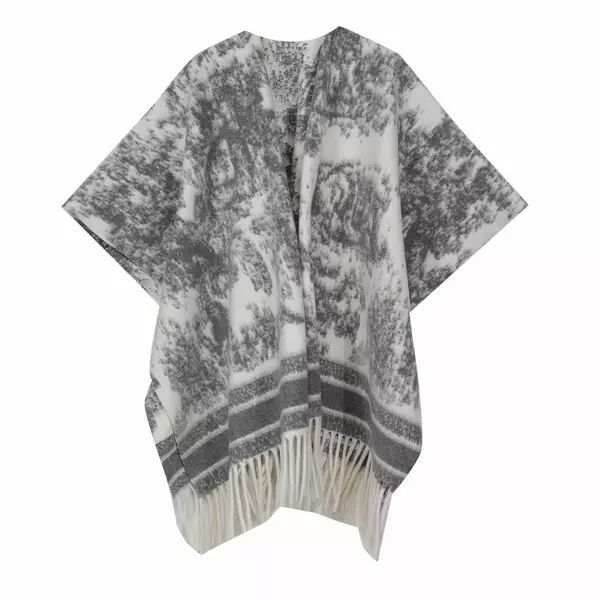 

2025 осень новый китайский шаль с кистями в стиле тушь женская универсальная модная утолщенная теплая накидка шарф