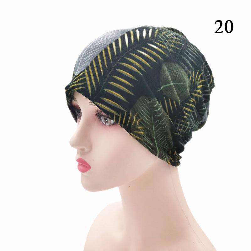 Women Printed Warm Beanie Hats Chemotherapy Cap Summer Thin Cap Turban Tube Bandana Headband Soft Stretch Bonnet Nurse Cap