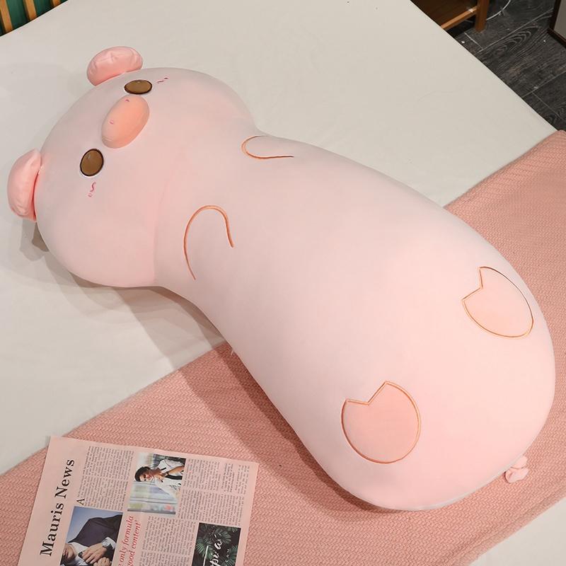 Cartoon Long Body Pillow Duck Pig Elephant Plush Cushion Soft Fluffy Animal Stuffed Pillow Sofa Bed Sleeping Hugging Decor
