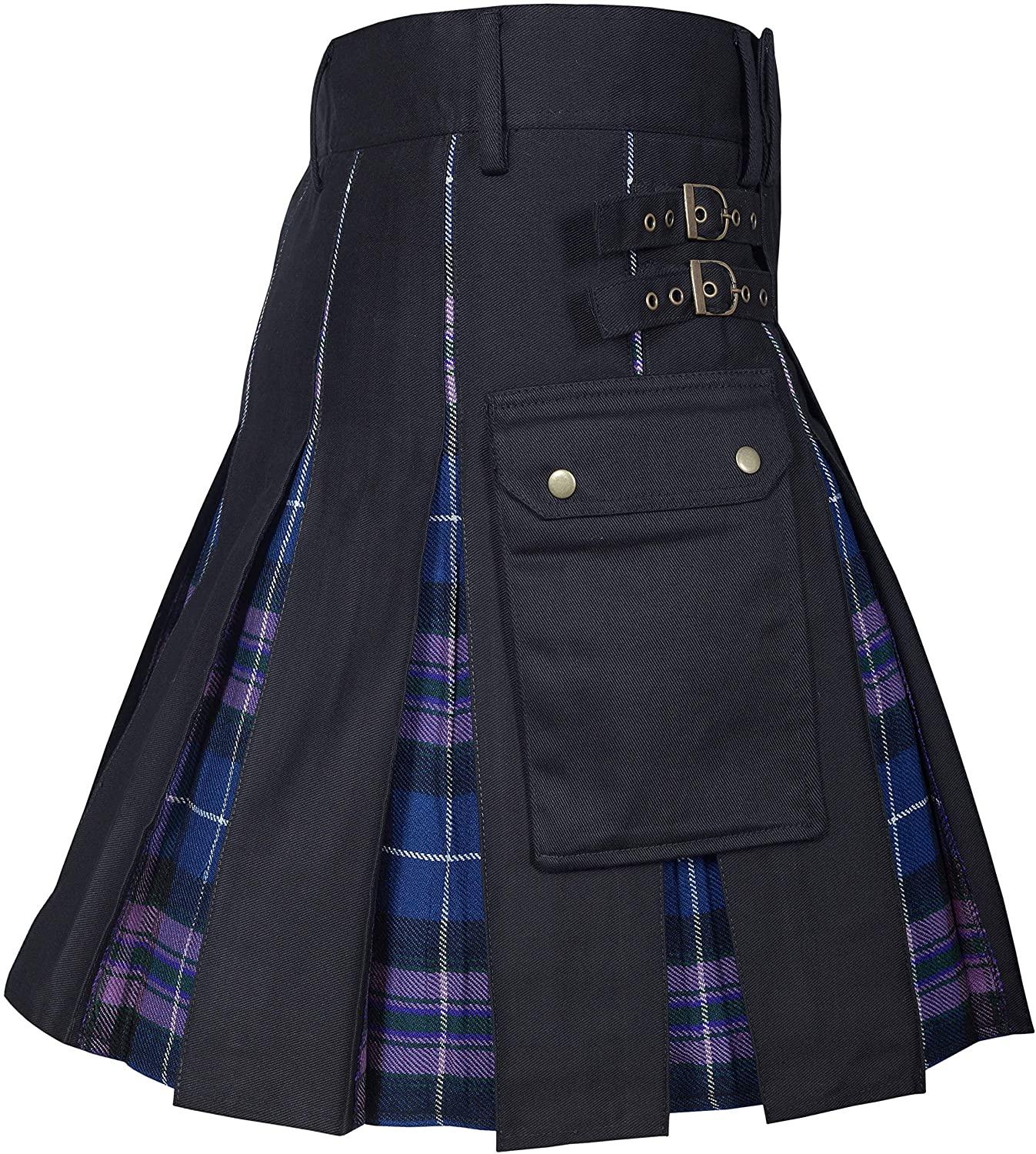HongYunXn Kilt Da Uomo, Kilt Scozzese Tradizionale Scozzese, Gonna Da Combattimento Punk Goth Highland Colore1 M 103886833
