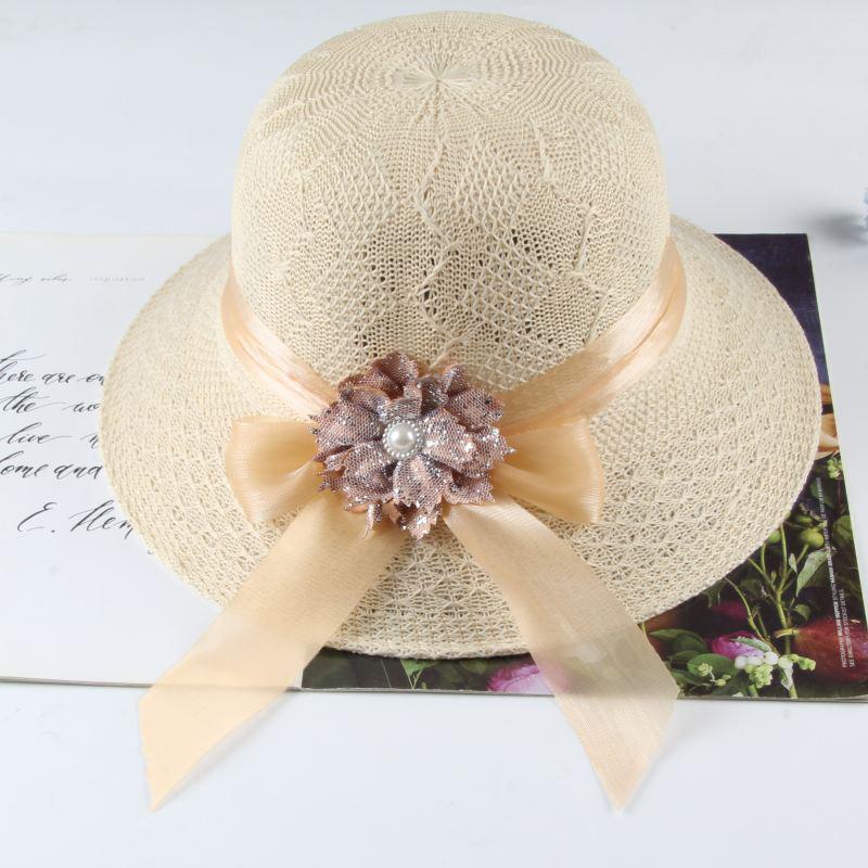 Damen Sommer Sonnenschutz Strohhut mit Gesichtsschutz - Atmungsaktiver Strandhut im koreanischen Stil