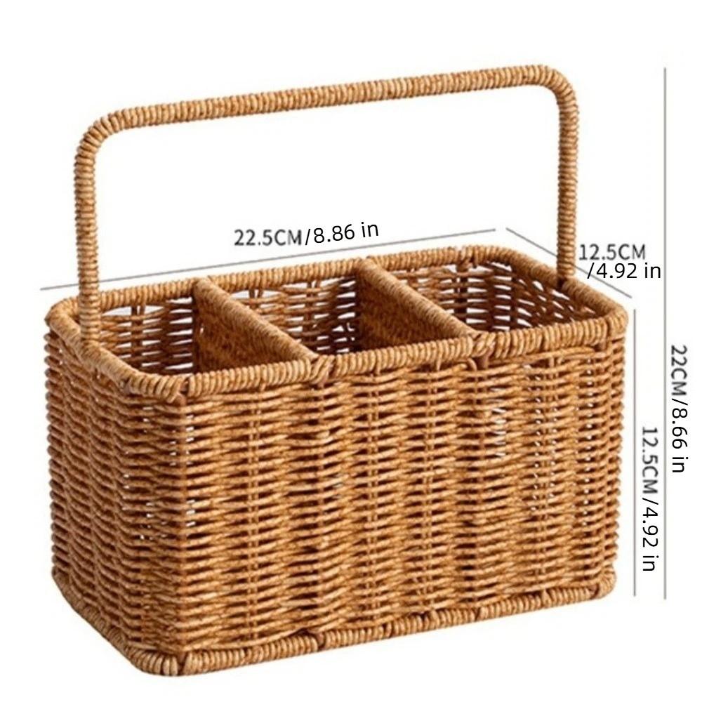 with Handle Silverware Holder Large Capacity Multipurpose Basket Utensil Storage Basket Dormitory