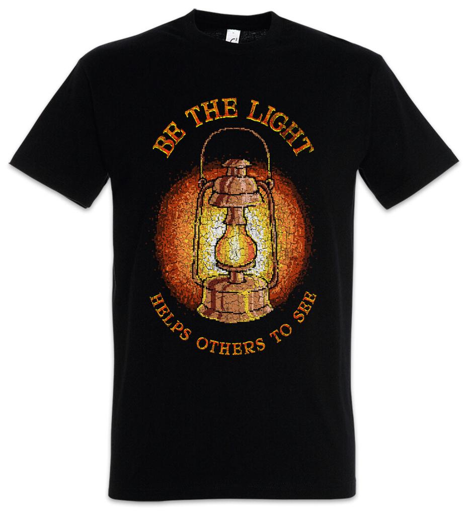 Be The Light T-Shirt Mens Womens Tees Top Pixel Geek Nerd Gaming Gamer Games Fun Retro Oil Lamp