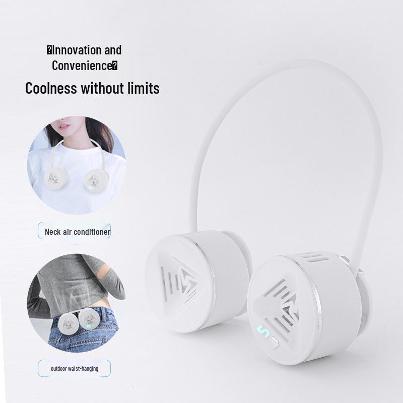 Five-Hole Mini Spray Fan: Portable, Folding, Clip-On, USB Chargeable Air Circulator with Light