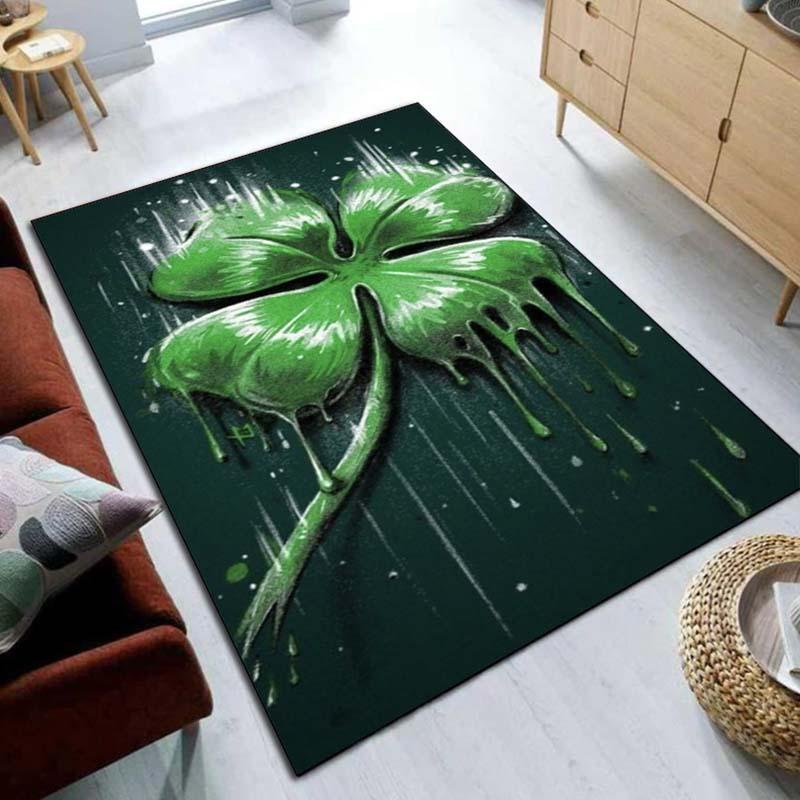 Four leaf clover rug bringing luck andstyle toanyroom lucky rugs modern home accessories Anti slip carpet can be machine washed